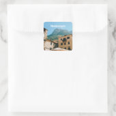 Montenegro stadsgezicht  vierkante sticker (Tas)