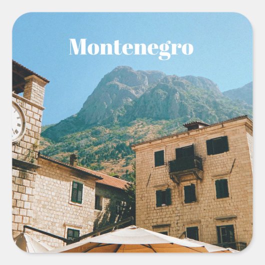 Montenegro stadsgezicht  vierkante sticker (Voorkant)