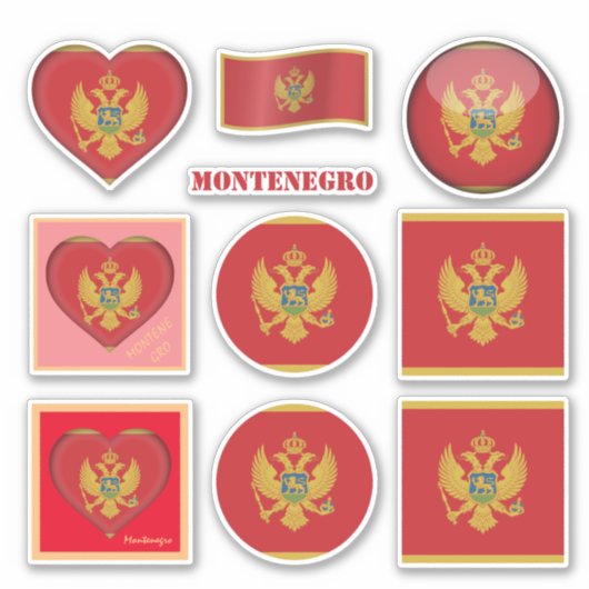 Montenegro stickers & Vlag, Hart /sport (Voorkant)