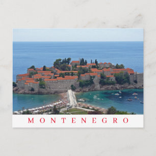 Montenegro Sveti Stefan panoramisch uitzicht brief Briefkaart