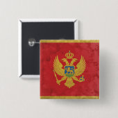Montenegro Vierkante Button 5,1 Cm (Voorkant /achterkant)