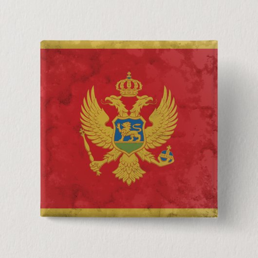 Montenegro Vierkante Button 5,1 Cm (Voorkant)