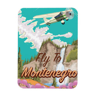 Montenegro vintage reisposter per vliegtuig magneet