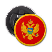 Montenegro vlag button flesopener (Voorkant)