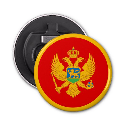 Montenegro vlag button flesopener (Voorkant)