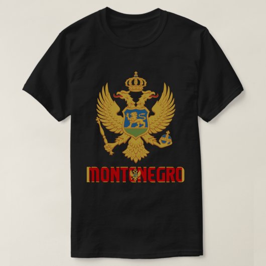 Montenegro vlag en wapenschild t-shirt (Design voorkant)