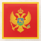 Montenegro vlag glazen onderzetter (Voorkant)