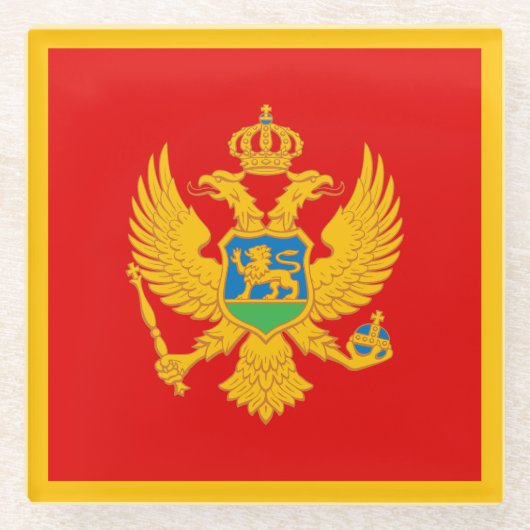 Montenegro vlag glazen onderzetter (Voorkant)