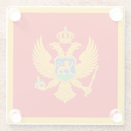 Montenegro vlag glazen onderzetter (Achterkant)