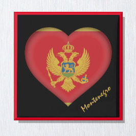 Montenegro vlag & hart, Montenegro vakantie / spor Magneet
