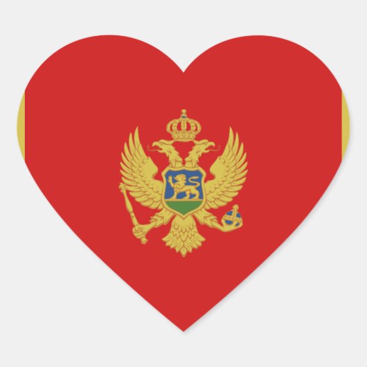 Montenegro Vlag Hart Sticker (Voorkant)
