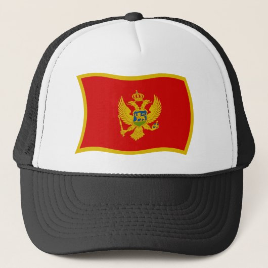 Montenegro Vlag Hoed Trucker Pet (Voorkant)