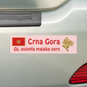 Montenegro Vlag + Kaart Bumpersticker (Op auto)