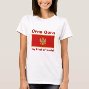 Montenegro Vlag + Kaart + Tekst T-shirt