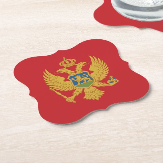 Montenegro vlag kartonnen onderzetters (Gekanteld)