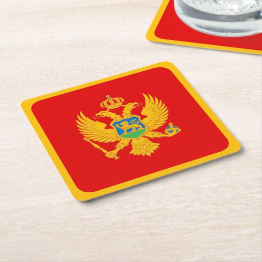 Montenegro vlag kartonnen onderzetters (Schuin)
