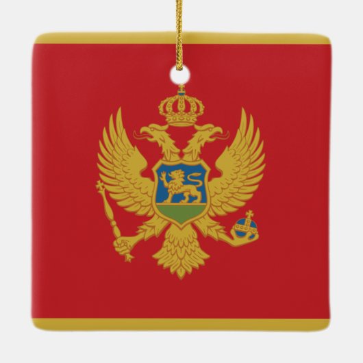 Montenegro vlag keramisch ornament (Achterkant)