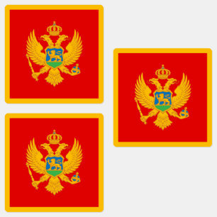 Montenegro vlag labels