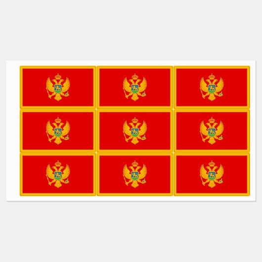 Montenegro vlag labels (Vel)