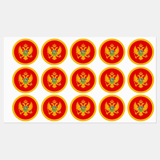 Montenegro vlag labels (Vel)