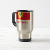 Montenegro vlag met naam reisbeker (Voorkant links)