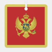 Montenegro vlag metalen ornament (Achterkant)