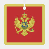 Montenegro vlag metalen ornament (Voorkant)