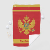 Montenegro Vlag & Montenegro Vakantie/sport Golfhanddoek (Insitu)