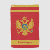 Montenegro Vlag & Montenegro Vakantie/sport Golfhanddoek (Voorkant)