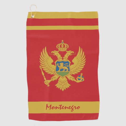 Montenegro Vlag & Montenegro Vakantie/sport Golfhanddoek (Voorkant)
