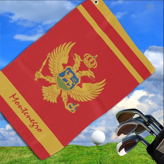 Montenegro Vlag & Montenegro Vakantie/sport Golfhanddoek