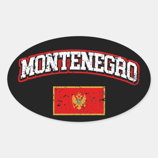 Montenegro vlag ovale sticker (Voorkant)