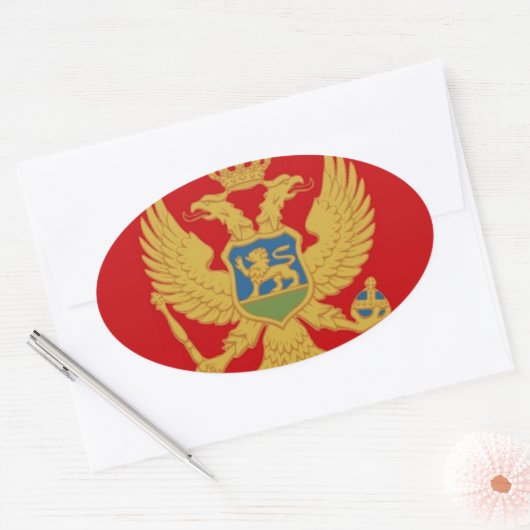 Montenegro vlag ovale sticker (Envelop)