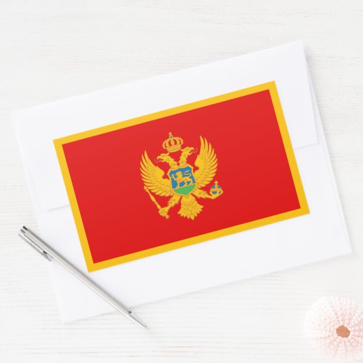 Montenegro vlag rechthoekige sticker (Envelop)