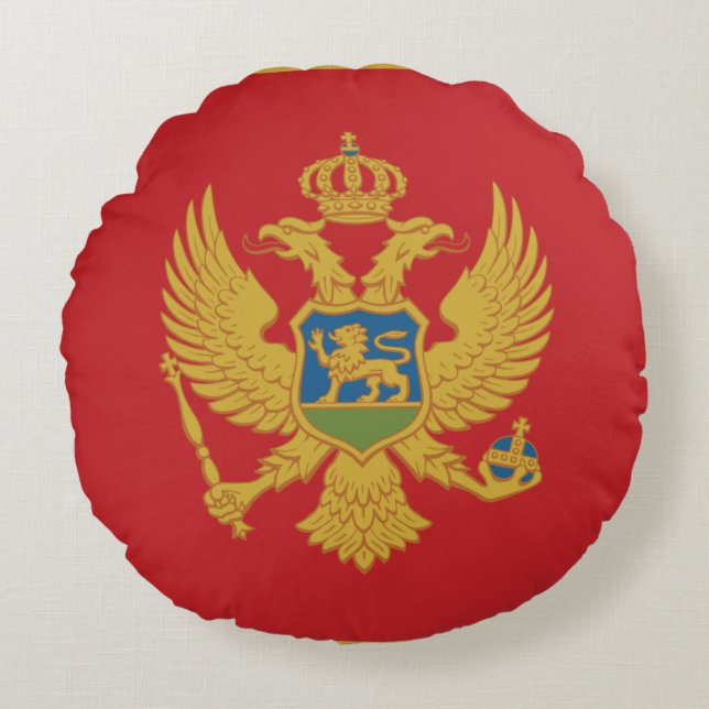 Montenegro vlag rond kussen (Voorkant)