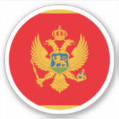 Montenegro Vlag Ronde Sticker (Voorkant)