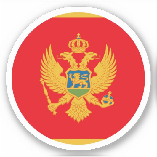 Montenegro Vlag Ronde Sticker (Voorkant)