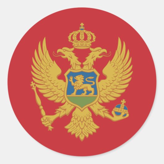 Montenegro vlag ronde sticker (Voorkant)