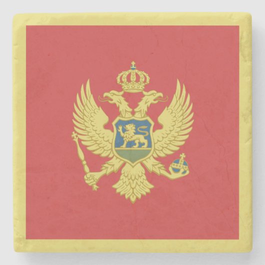 Montenegro vlag stenen onderzetter (Voorkant)