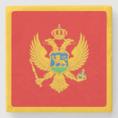 Montenegro vlag stenen onderzetter (Voorkant)