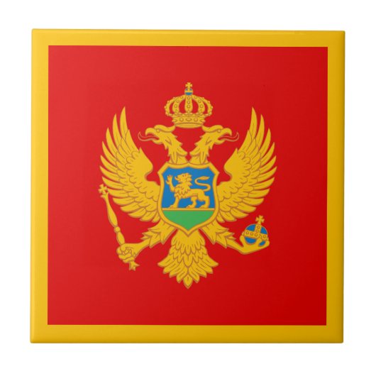 Montenegro vlag tegeltje (Voorkant)