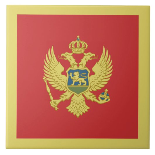 Montenegro vlag tegeltje (Voorkant)