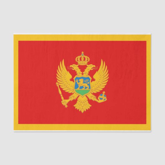 Montenegro vlag tissuepapier (Voorkant)