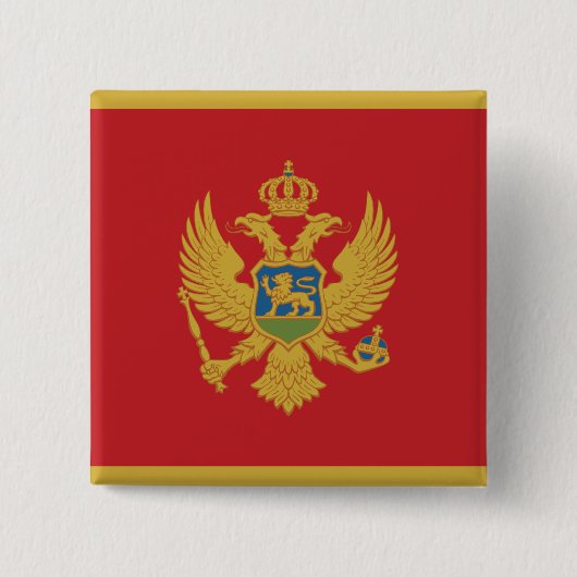 Montenegro vlag vierkante button 5,1 cm (Voorkant)