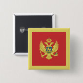 Montenegro vlag vierkante button 5,1 cm (Voorkant /achterkant)