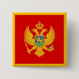 Montenegro Vlag Vierkante Button 5,1 Cm