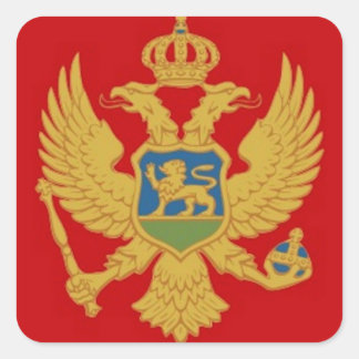 Montenegro vlag vierkante sticker