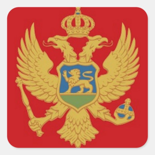 Montenegro vlag vierkante sticker (Voorkant)