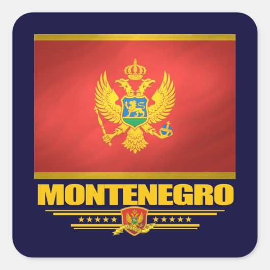 Montenegro vlag vierkante sticker (Voorkant)