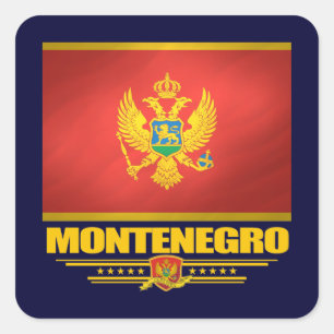 Montenegro vlag vierkante sticker